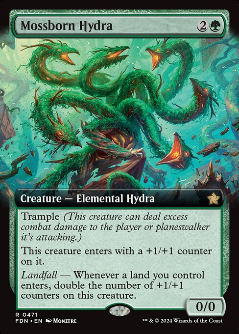 MTG Mossborn Hydra FDN 471 Extended Art Nonfoil