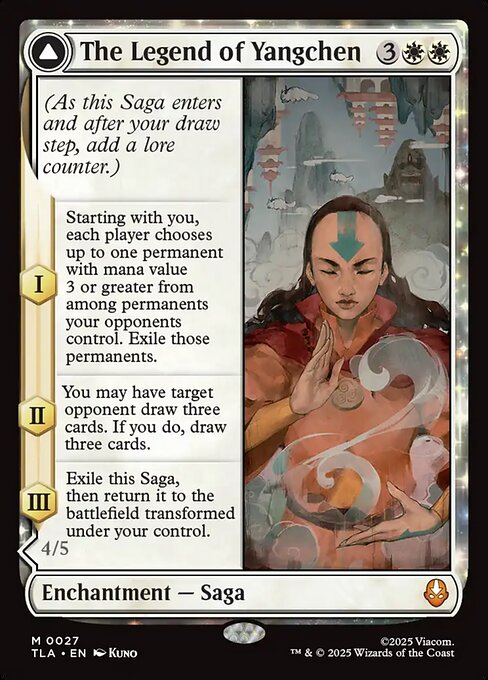 MTG The Legend of Yangchen // Avatar Yangchen TLA 027 Regular Nonfoil