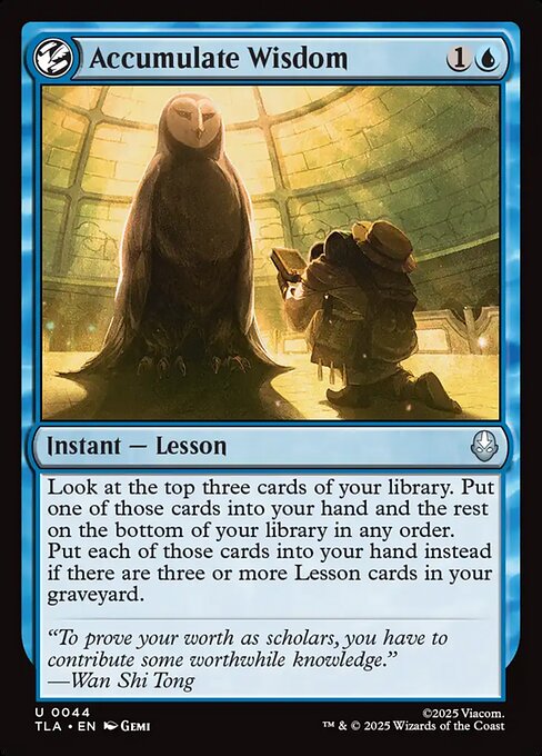 MTG Accumulate Wisdom TLA 044 Regular Nonfoil