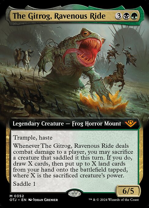 MTG The Gitrog, Ravenous Ride OTJ 352 Extended Art Foil