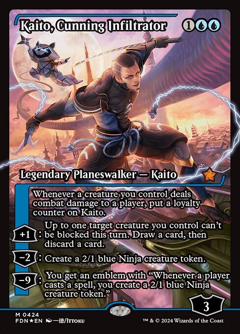 MTG Kaito, Cunning Infiltrator FDN 424 Japan Showcase Foil
