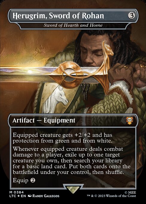 MTG Sword of Hearth and Home LTC 384 Showcase Ring Surge Foil