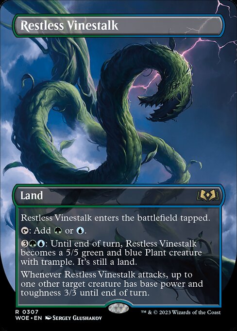 MTG Restless Vinestalk WOE 307 Borderless Foil