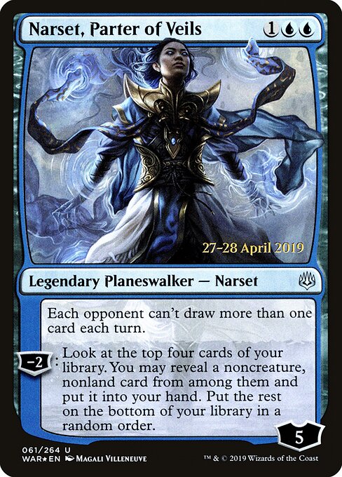 MTG Narset, Parter of Veils PWAR 061S Prerelease Promo Foil front