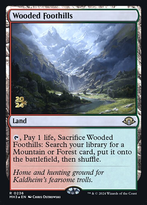MTG Wooded Foothills PMH3 236s Prerelease Foil
