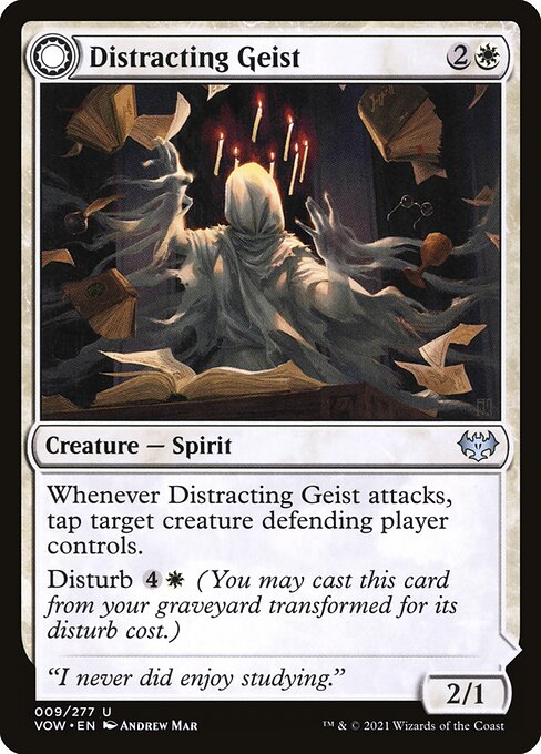 MTG Distracting Geist // Clever Distraction VOW 009 Standard Foil front