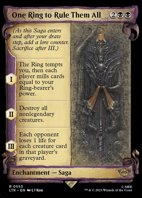 MTG One Ring to Rule Them All LTR 553 Showcase Scrolls of Middle-earth Silver Foil