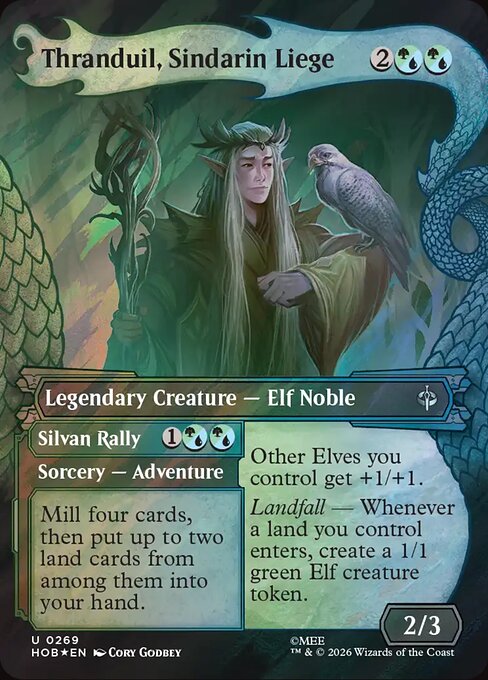 MTG Thranduil, Sindarin Liege // Silvan Rally HOB 269 Alternate Art Nonfoil