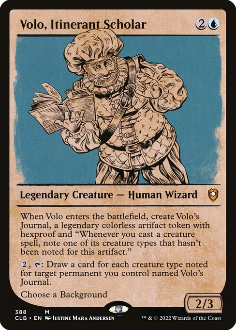 MTG Volo, Itinerant Scholar CLB 388 Showcase Rulebook Foil