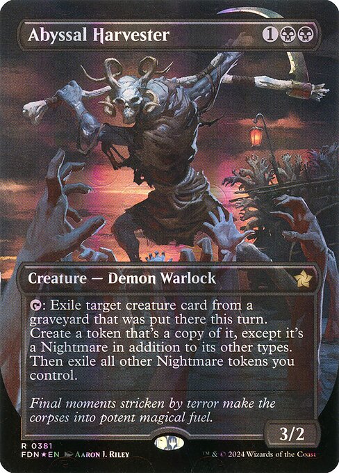 MTG Abyssal Harvester FDN 381 Borderless Mana Foil