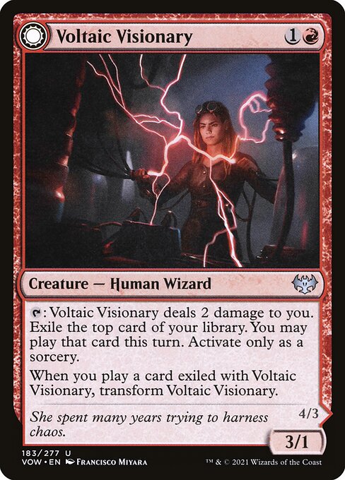 MTG Voltaic Visionary // Volt-Charged Berserker VOW 183 Standard Nonfoil front