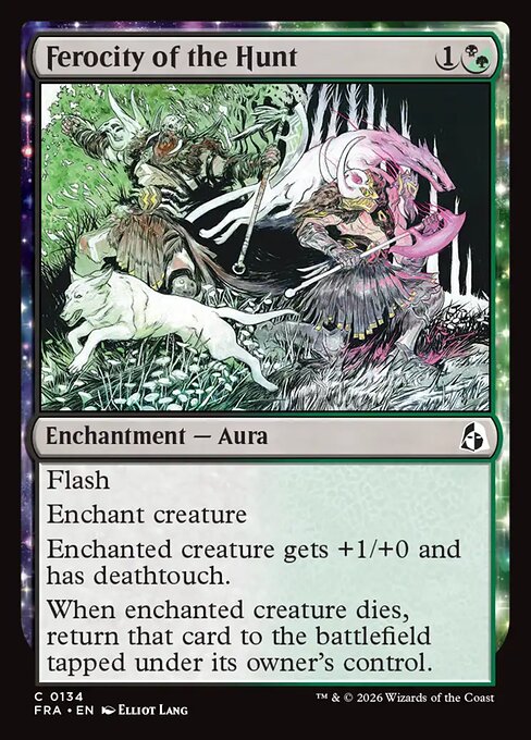 MTG Ferocity of the Hunt FRA 134 Standard Foil front