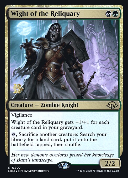 MTG Wight of the Reliquary PMH3 207s Prerelease Foil