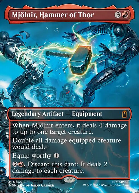 MTG Mjölnir, Hammer of Thor MSH 339 Borderless Scene Nonfoil