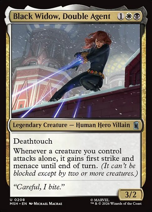 MTG Black Widow, Double Agent MSH 208 Regular Foil