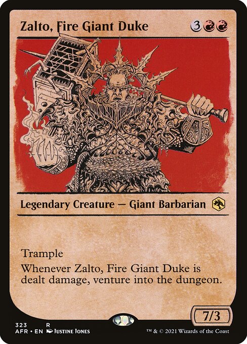 MTG Zalto, Fire Giant Duke AFR 323 Rulebook Showcase Foil