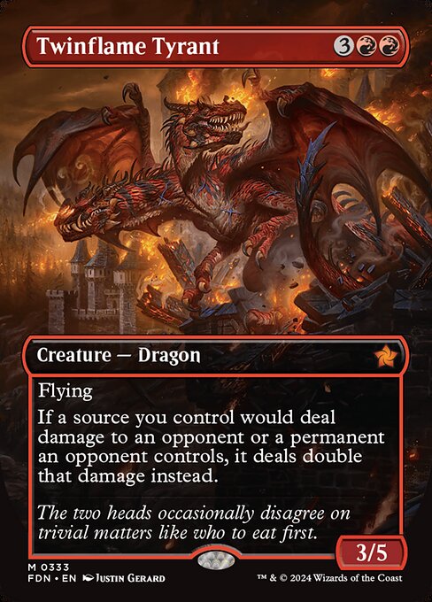 MTG Twinflame Tyrant FDN 333 Borderless Nonfoil