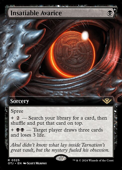 MTG Insatiable Avarice OTJ 325 Extended Art Nonfoil