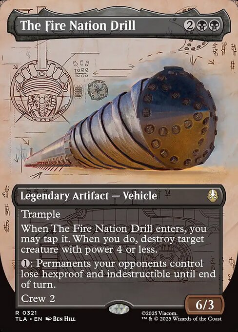 MTG The Fire Nation Drill TLA 321 Borderless Field Notes Nonfoil