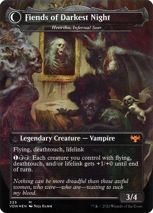 MTG Henrika Domnathi // Henrika, Infernal Seer VOW 335 Dracula Series Foil reverse