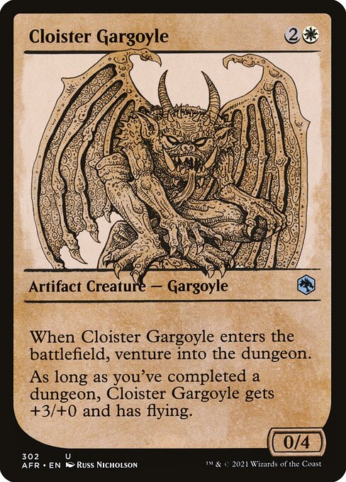 MTG Cloister Gargoyle AFR 302 Rulebook Showcase Foil