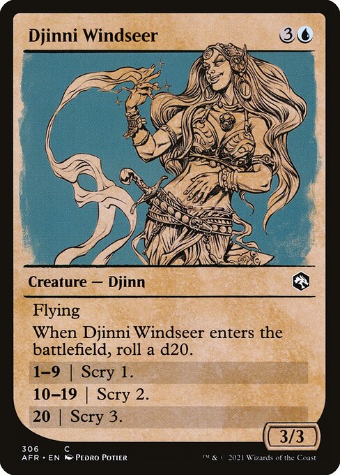 MTG Djinni Windseer AFR 306 Rulebook Showcase Nonfoil