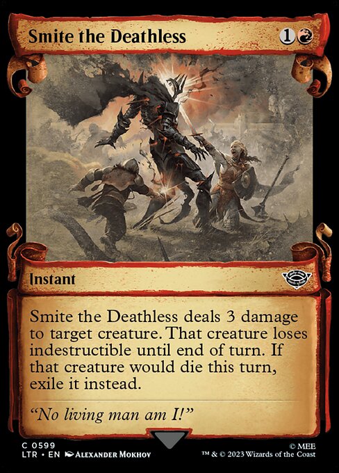 MTG Smite the Deathless LTR 599 Showcase Scrolls of Middle-earth Silver Foil