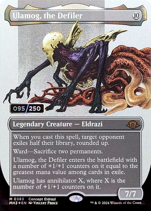 MTG Ulamog, the Defiler MH3 383z Serialized Borderless Concept Eldrazi Double Rainbow Foil