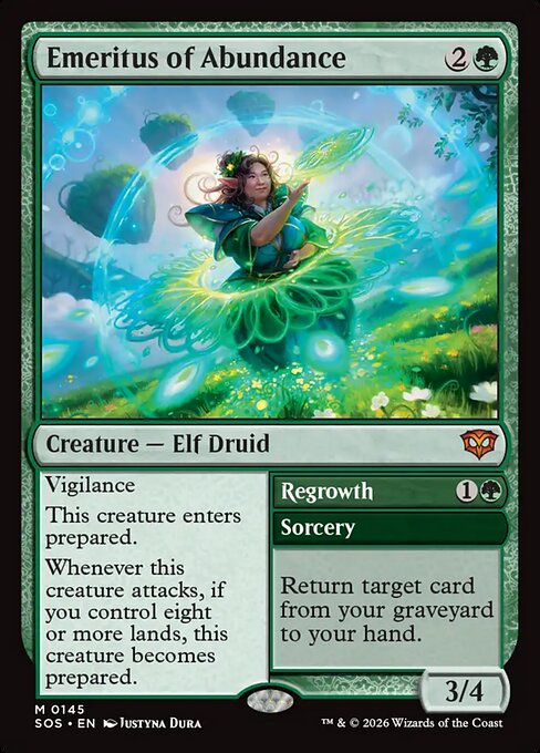MTG Emeritus of Abundance // Regrowth SOS 145 Regular Nonfoil