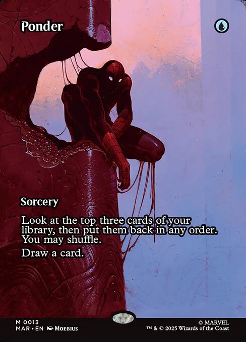 MTG Ponder MAR 013 Borderless Source Material Nonfoil