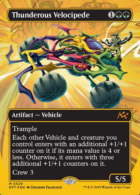 MTG Thunderous Velocipede DFT 529 Borderless Revved Up First-Place Foil