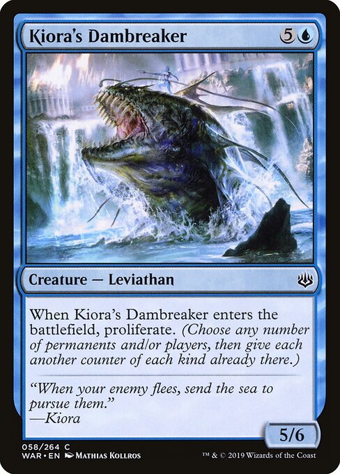 MTG Kiora's Dambreaker WAR 058 Standard Foil front
