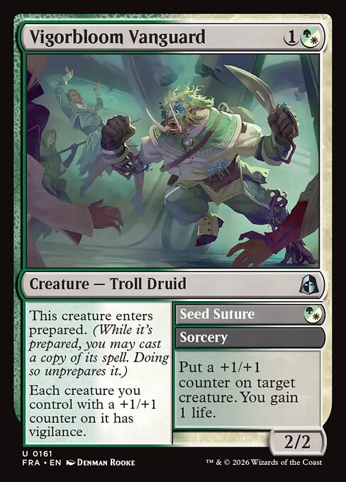 MTG Vigorbloom Vanguard // Seed Suture FRA 161 Standard Foil front