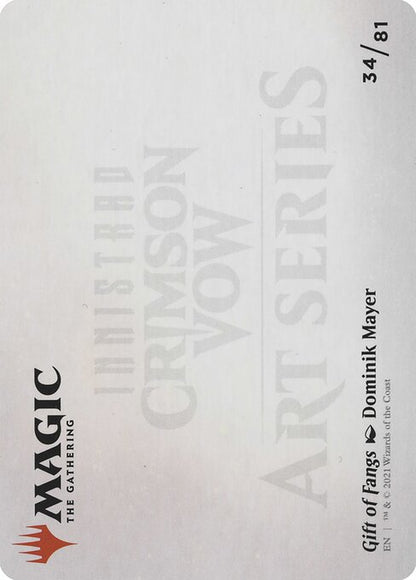 MTG Gift of Fangs AVOW 034 Art Card Gold Stamped Signature reverse