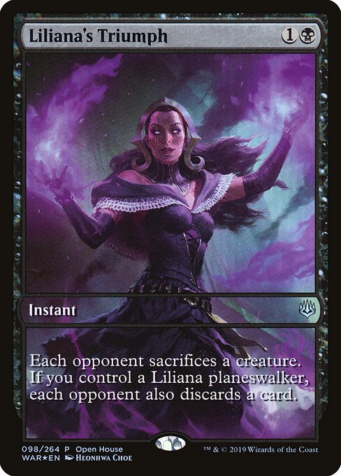 MTG Liliana's Triumph PWAR 098 Open House Promo Foil front