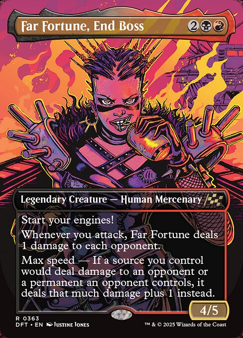 MTG Far Fortune, End Boss DFT 363 Borderless Legendary Foil
