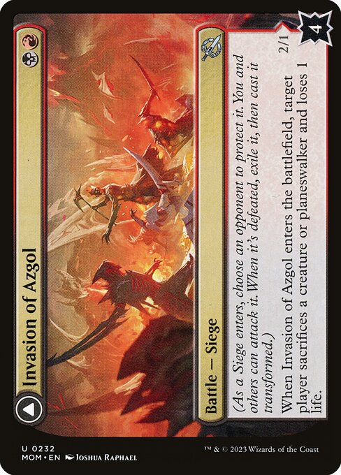 MTG Invasion of Azgol // Ashen Reaper MOM 232 Regular Foil