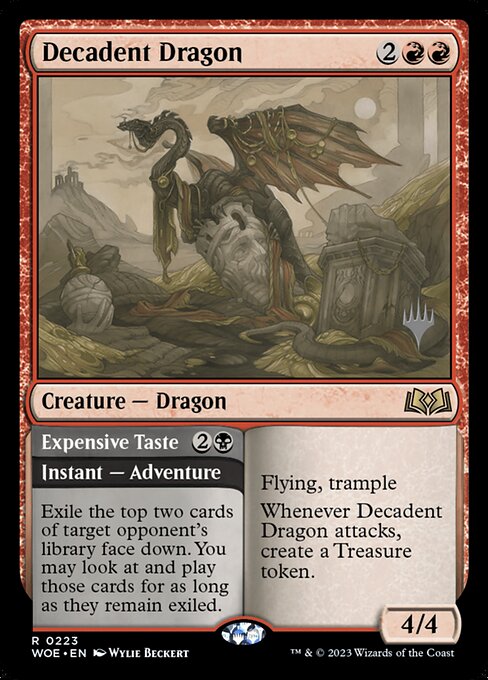 MTG Decadent Dragon // Expensive Taste PWOE 223p Promo Pack Nonfoil