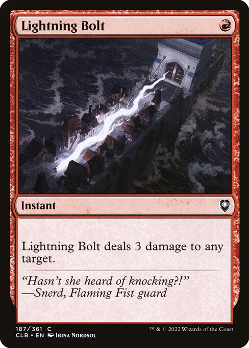 MTG Lightning Bolt CLB 187 Regular Nonfoil