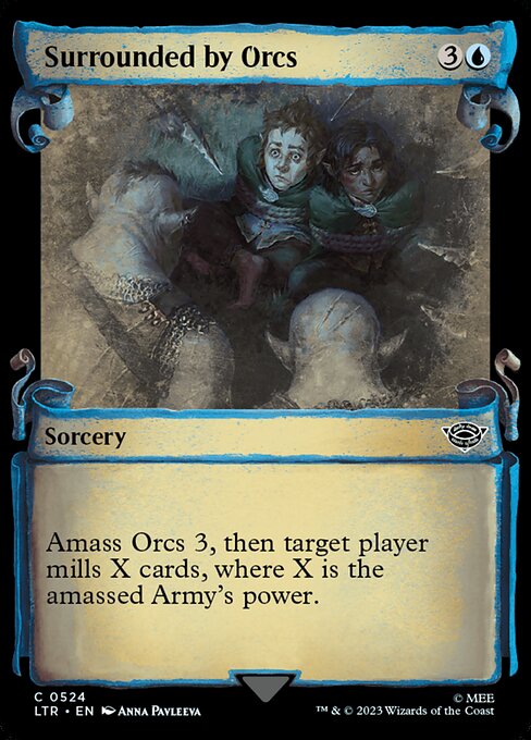 MTG Surrounded by Orcs LTR 524 Showcase Scrolls of Middle-earth Silver Foil