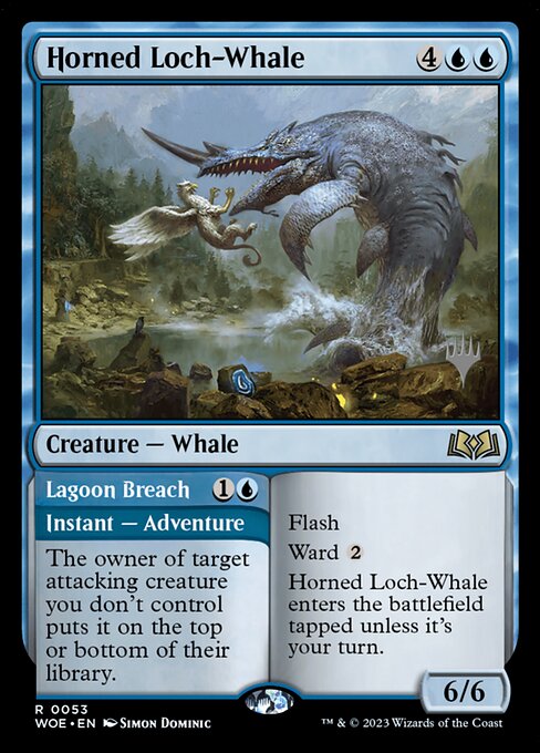 MTG Horned Loch-Whale // Lagoon Breach PWOE 053p Promo Pack Foil