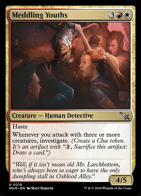 MTG Meddling Youths MKM 219 Regular Nonfoil