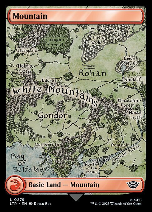 MTG Mountain LTR 279 Full-Art Middle-earth Map Land Nonfoil