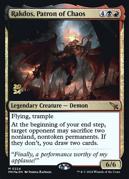 MTG Rakdos, Patron of Chaos PMKM 224s Prerelease Foil