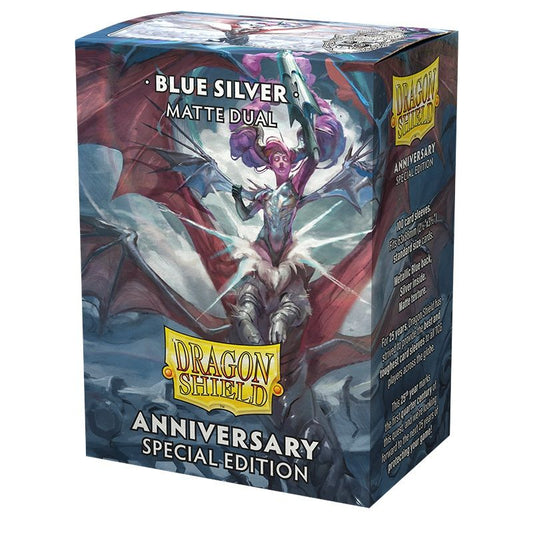 Dragon Shield Sleeves – Matte Dual – Anniversary Special Edition: Cobalt & Silver