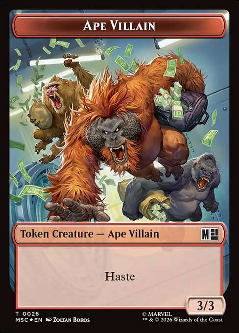 MTG Ape Villain Token MSC 026 Token Foil