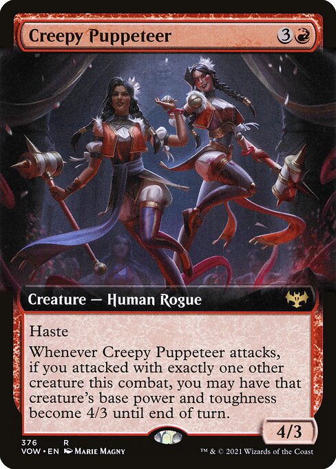 MTG Creepy Puppeteer VOW 376 Extended Art Foil front