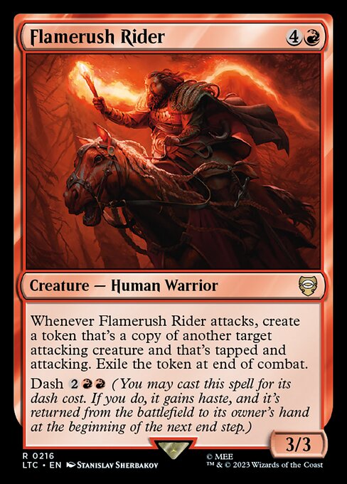 MTG Flamerush Rider LTC 216 Alternate Art Nonfoil