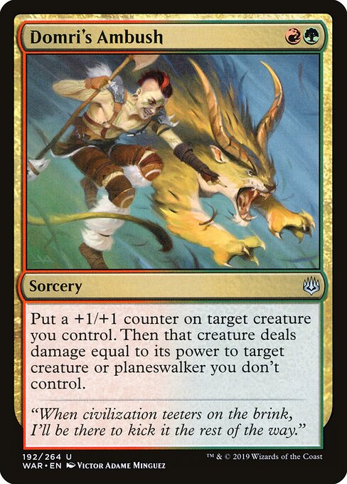MTG Domri's Ambush WAR 192 Standard Foil front
