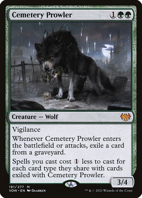 MTG Cemetery Prowler VOW 191 Standard Foil front